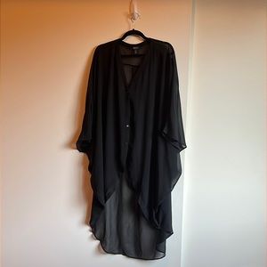Forever 21 Black Sheer Button Up - Oversized